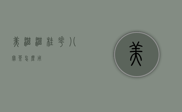 美滋滋桂花八宝茶怎么用？