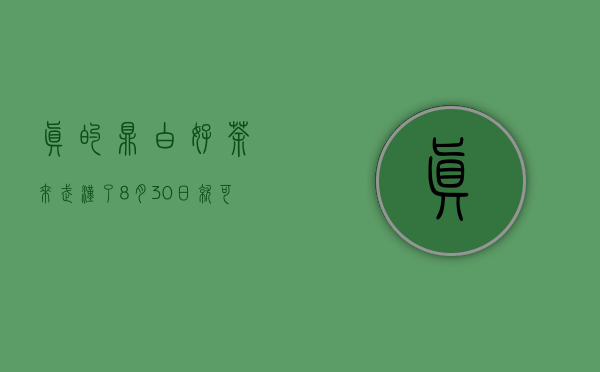 真的！鼎白好茶来武汉了！8月30日就可以喝到