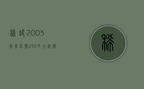 稀缺2003年易昌号250克大沱，价格尚处洼地，转化潜力可期