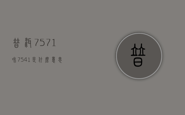 普洱7571和7541是什么意思？