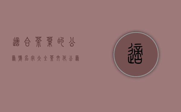 适合茶叶的公众号名字大全(茶文化公众号排行榜)